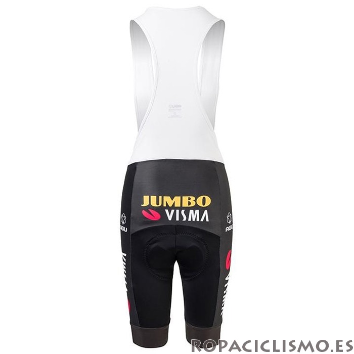 2021 Maillot Mujer Jumbo Visma Tirantes Mangas Cortas Negro Amarillo